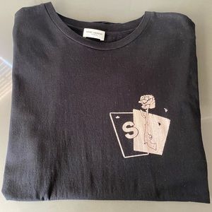 SAINT LAURENT PARIS 2018 rose gun t shirt size small